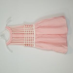 TOBI Pink Peach Satiny Lattice Back Cut Out Barbie Mini Dress